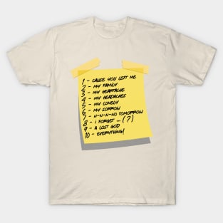 Kiss Off Sticky Note Design T-Shirt